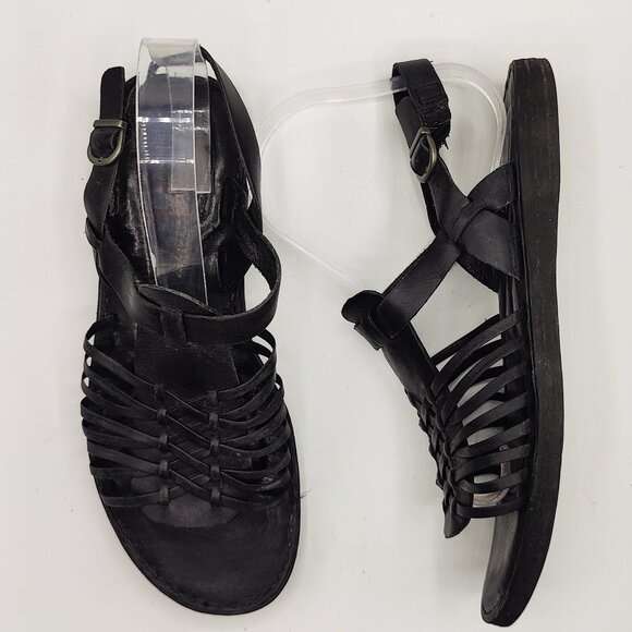 Born Shoes - BORN womens 8.5M Santiam Huarache Black Strappy Leather Sandal